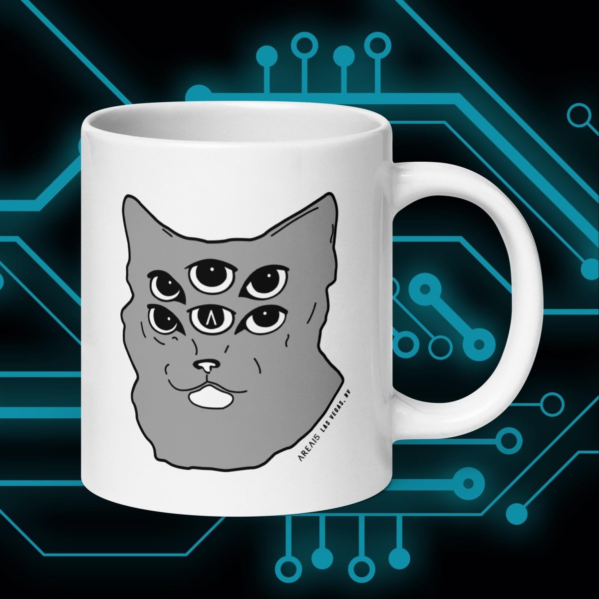 Six - Eyed Cat Ceramic Mug - AREA15