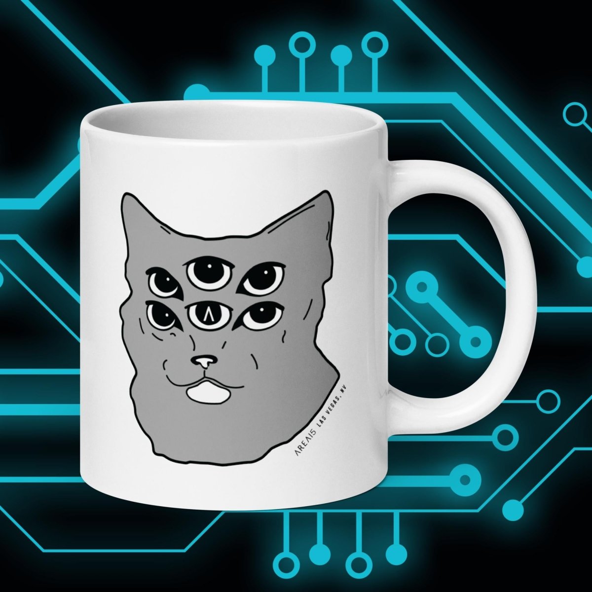 Six - Eyed Cat Ceramic Mug - AREA15