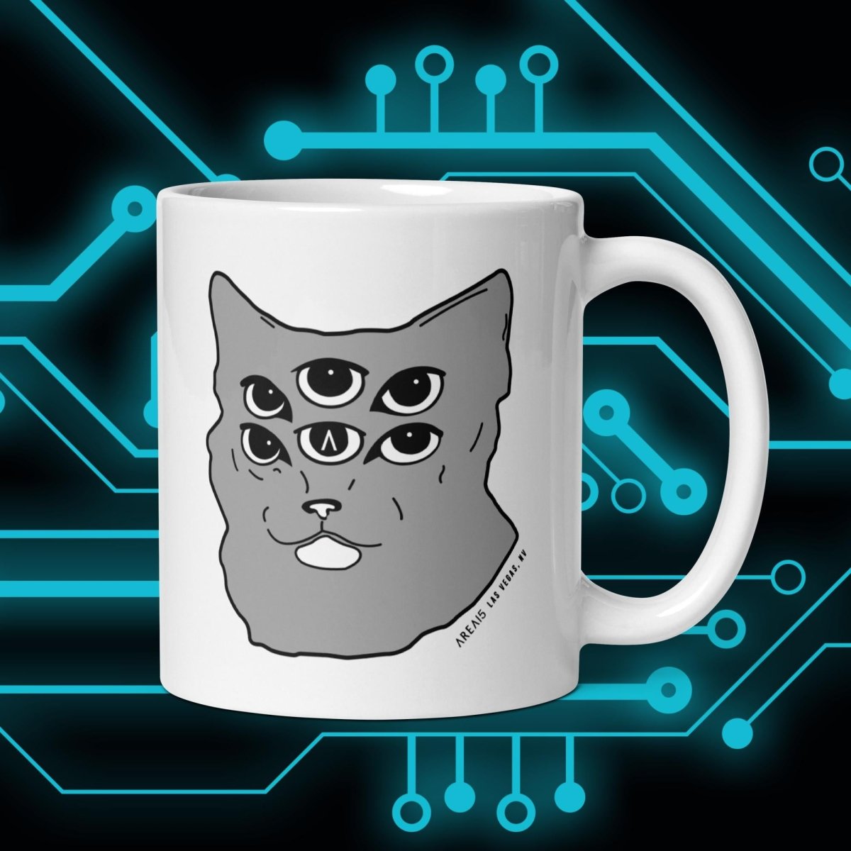 Six - Eyed Cat Ceramic Mug - AREA15