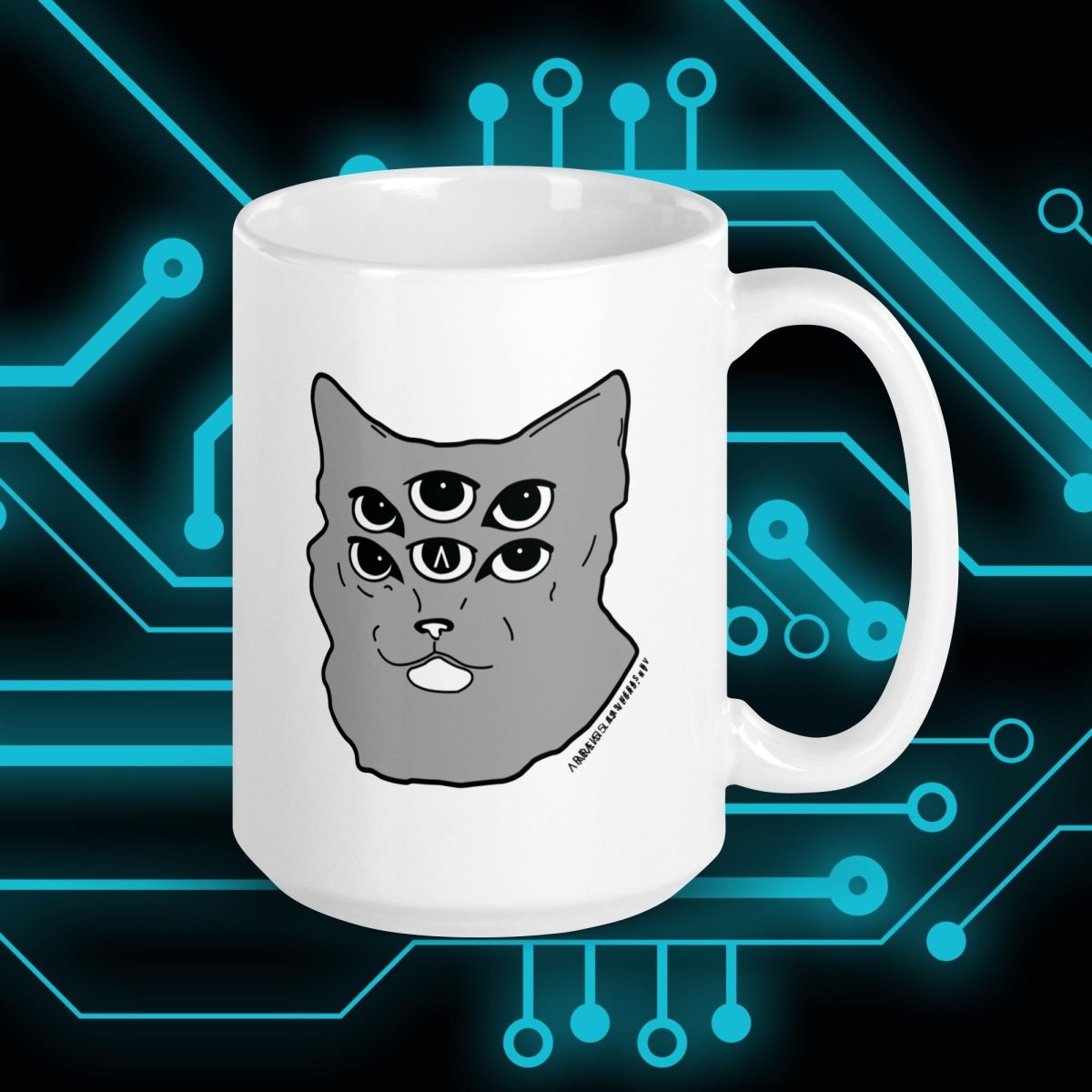 Six - Eyed Cat Ceramic Mug - AREA15