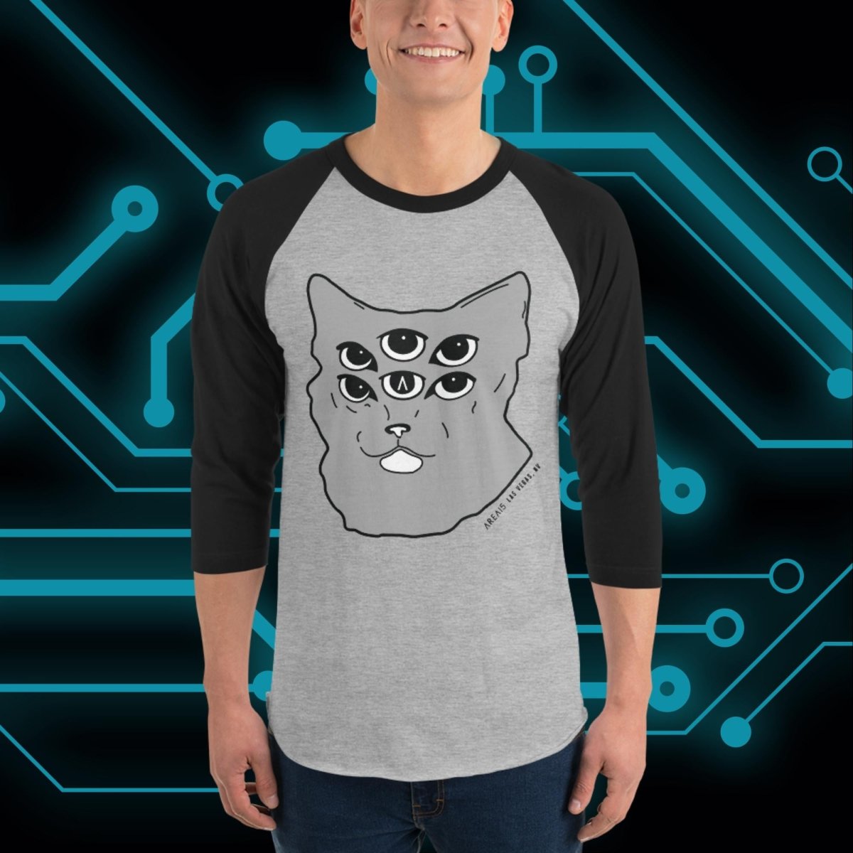 Six Eyed Cat Raglan - AREA15