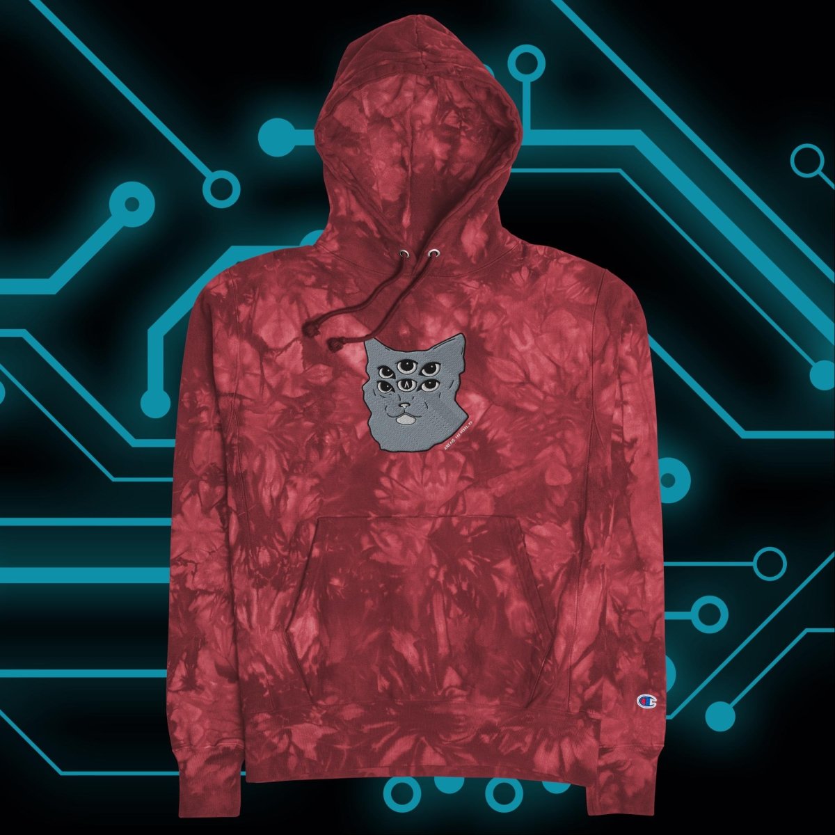 Six - Eyed Cat Unisex Tie - Dye Hoodie - AREA15